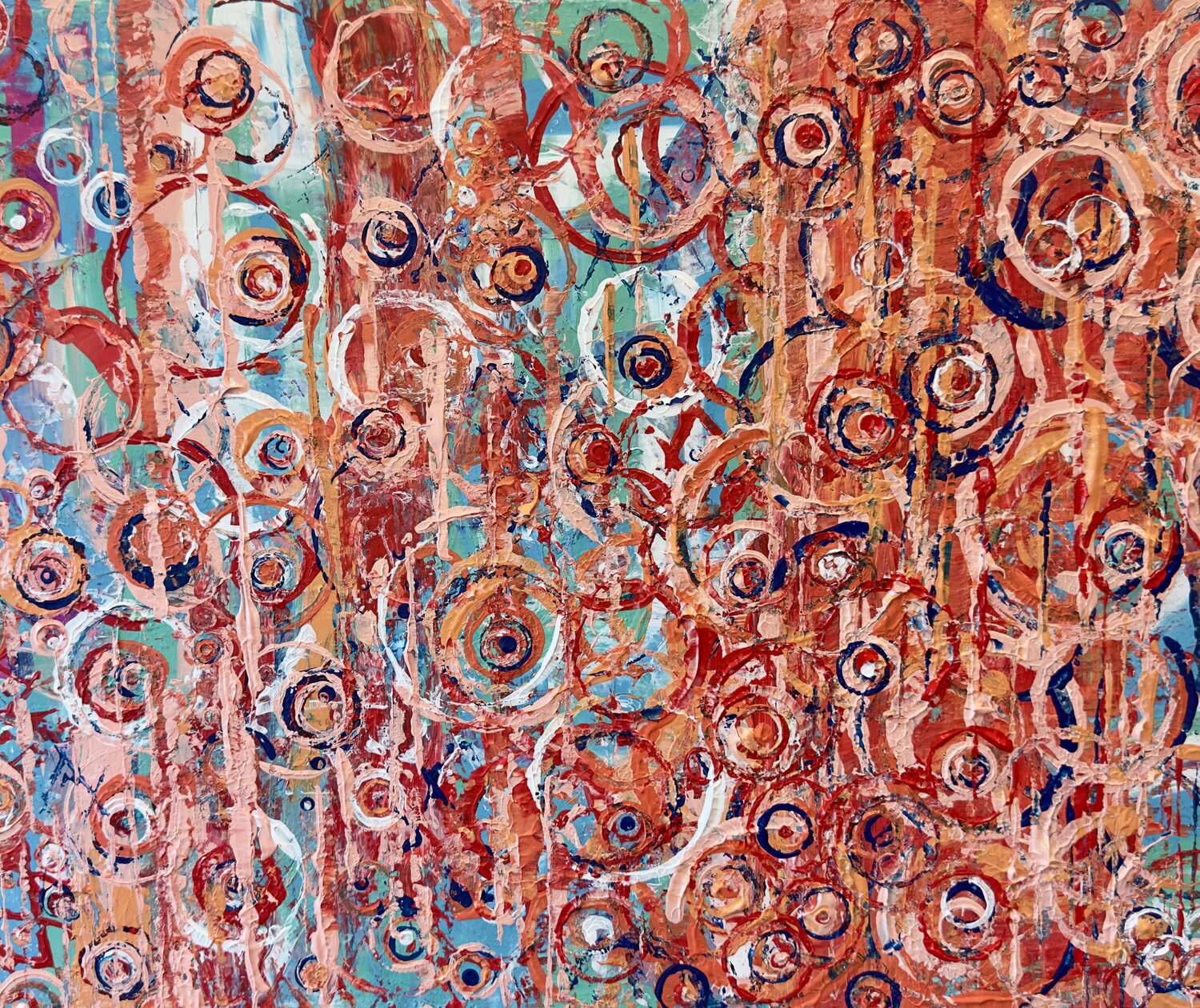 Vibrations in Red and Blue Susan Reiss Original painting for sale