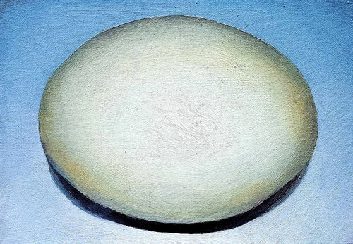 The Genesis Oval – Minimalist Oil Study by Roi Pajursky, Painting for Sale on Select