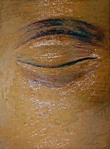 The Internal Gaze – Closed Eye Oil Pastel Study by Roi Pajursky, Painting for Sale on Select