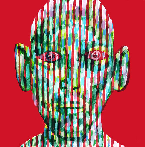 The Spiral Within: Abstract Geometric Ink Portrait by Roi Pajursky, Painting for Sale on Select