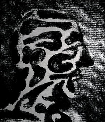 The Inner Labyrinth: A Study in Black Oil Pastel and Shadow by Roi Pajursky, Painting for Sale on Select