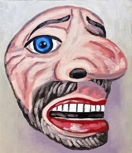 The Grimace of Truth - A Study in Pink and Discord by Roi Pajursky, Painting for Sale on Select