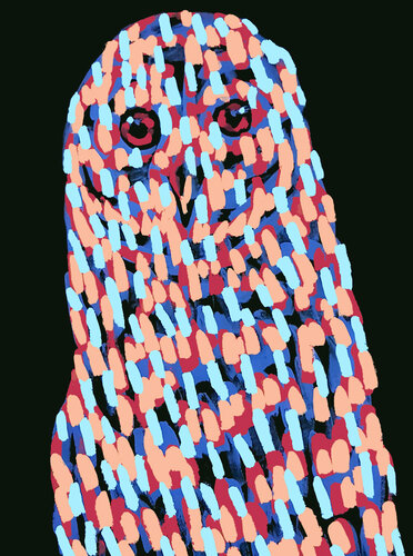 The Watchful Presence - A Study in Rhythm and Texture von Roi Pajursky, Malerei kaufen auf Select