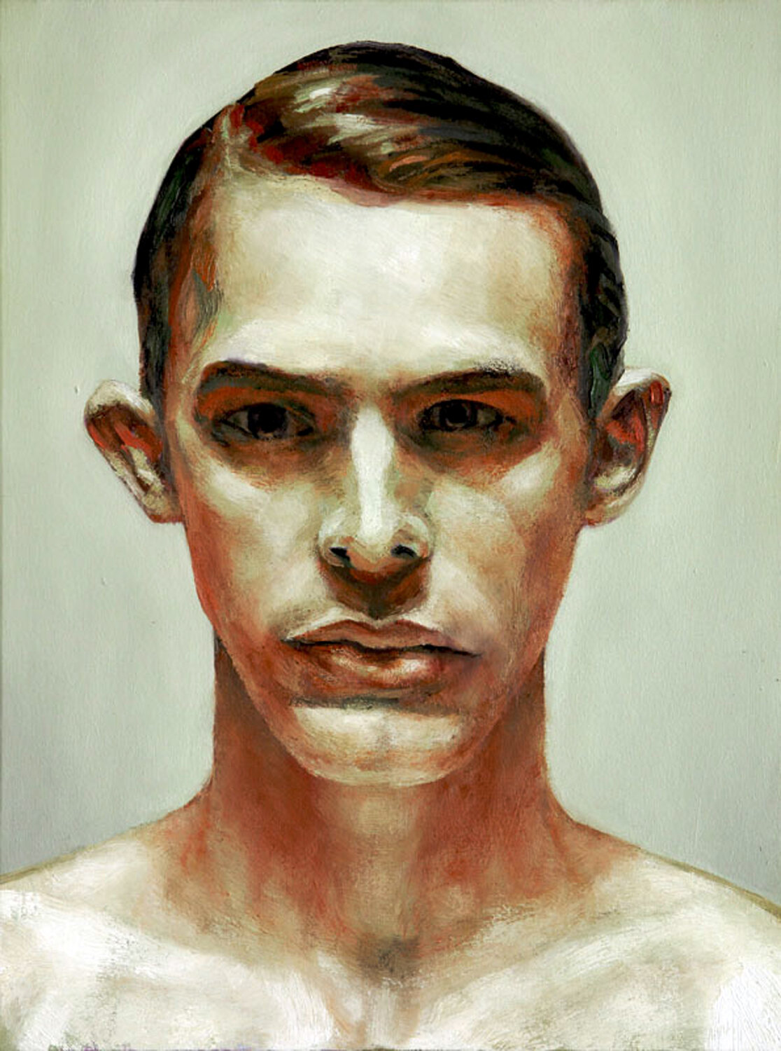 The Inner Gaze: A Contemporary Male Portrait Study Roi Pajursky Original painting for sale