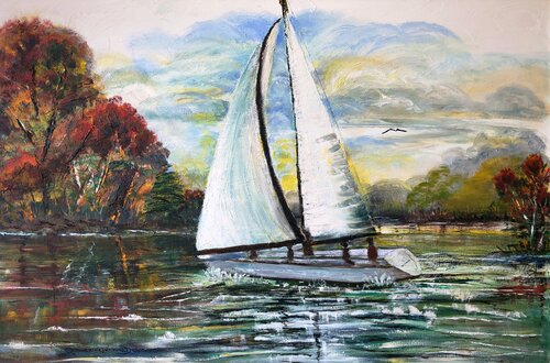 Sail Away With Me by Catherine Ludwig Donleycott, Painting for Sale on Select