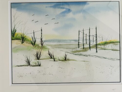 BEACH FENCES by Catherine Ludwig Donleycott, Painting for Sale on Select