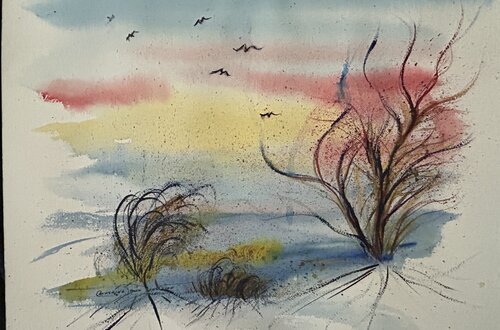 SANDY BEACH by Catherine Ludwig Donleycott, Painting for Sale on Select