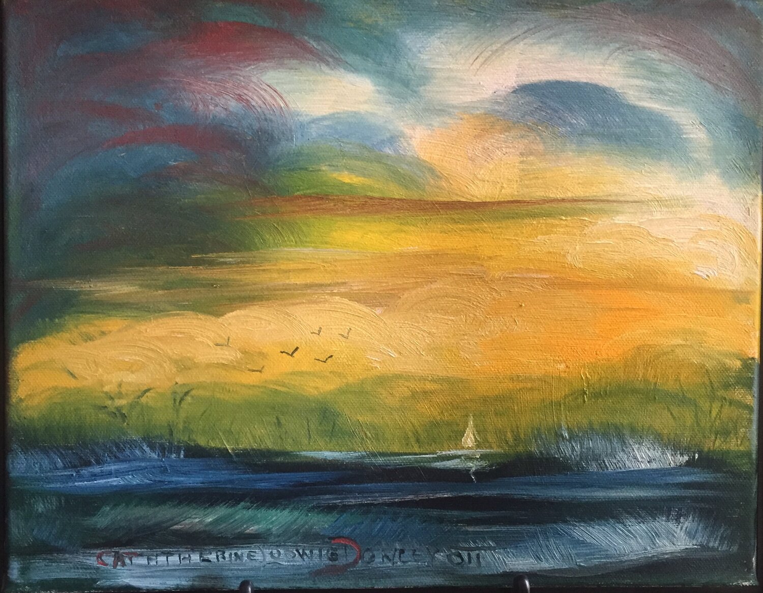 Sailing Into Sunset Catherine Ludwig Donleycott Original painting for sale