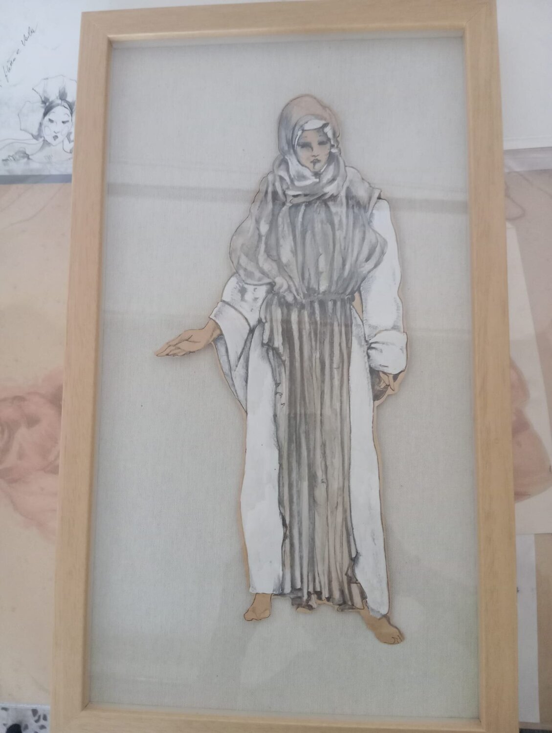Bozzetto costume per "Suor Angelica" Marianna De Leoni Drawing for sale