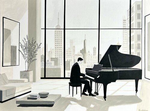 Piano Sonata N3 by Antoine GODDEFROY, Painting for Sale on Select