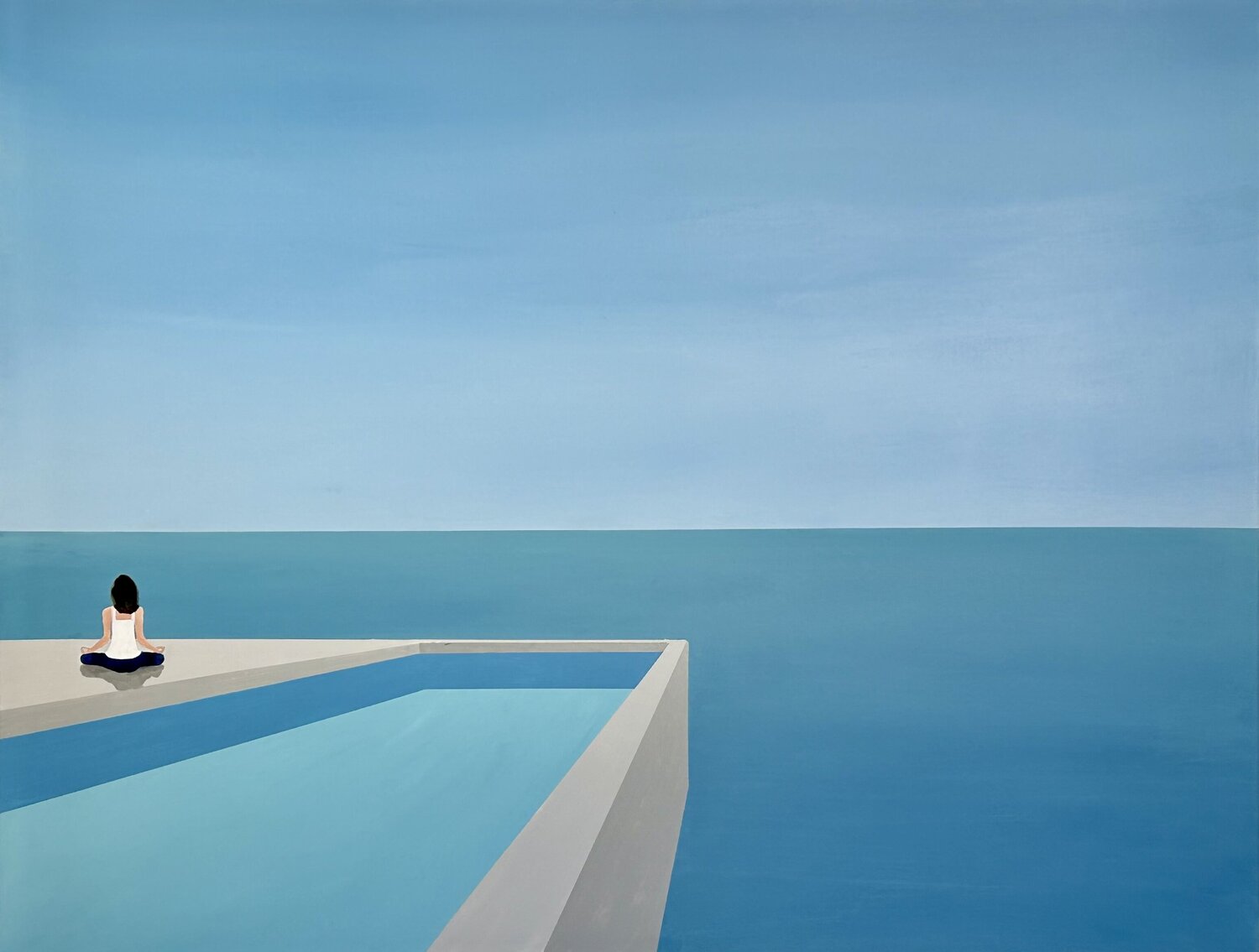 Sukhasana Antoine GODDEFROY Original painting for sale