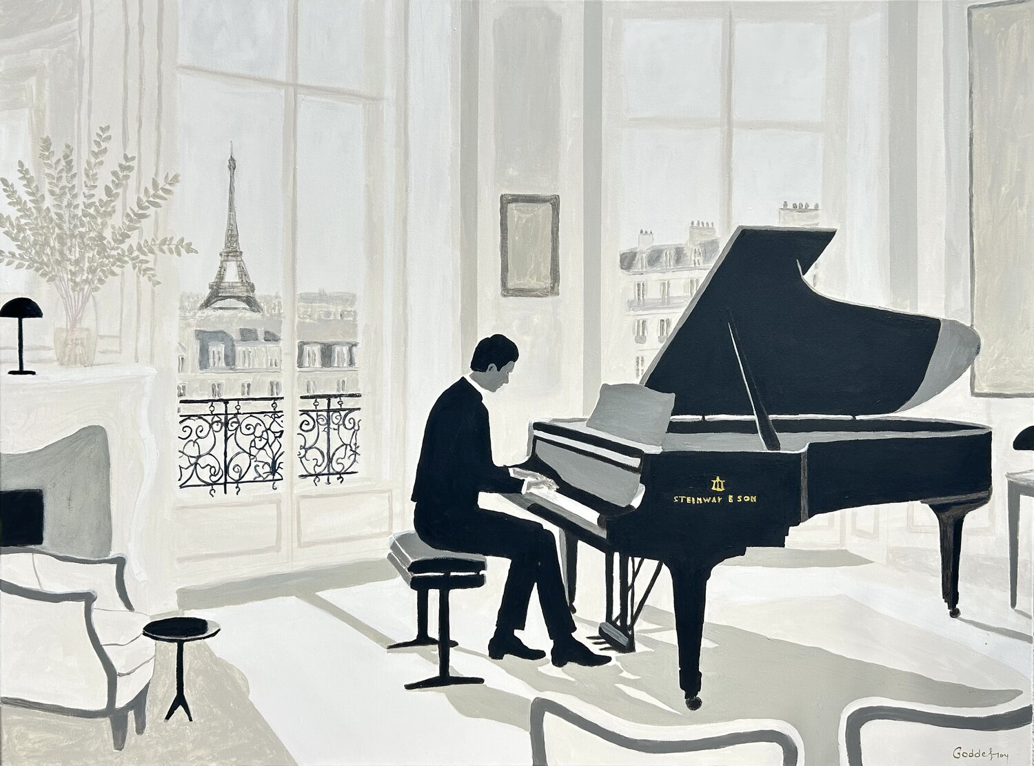 Sonate pour piano N2 Antoine GODDEFROY Original painting for sale