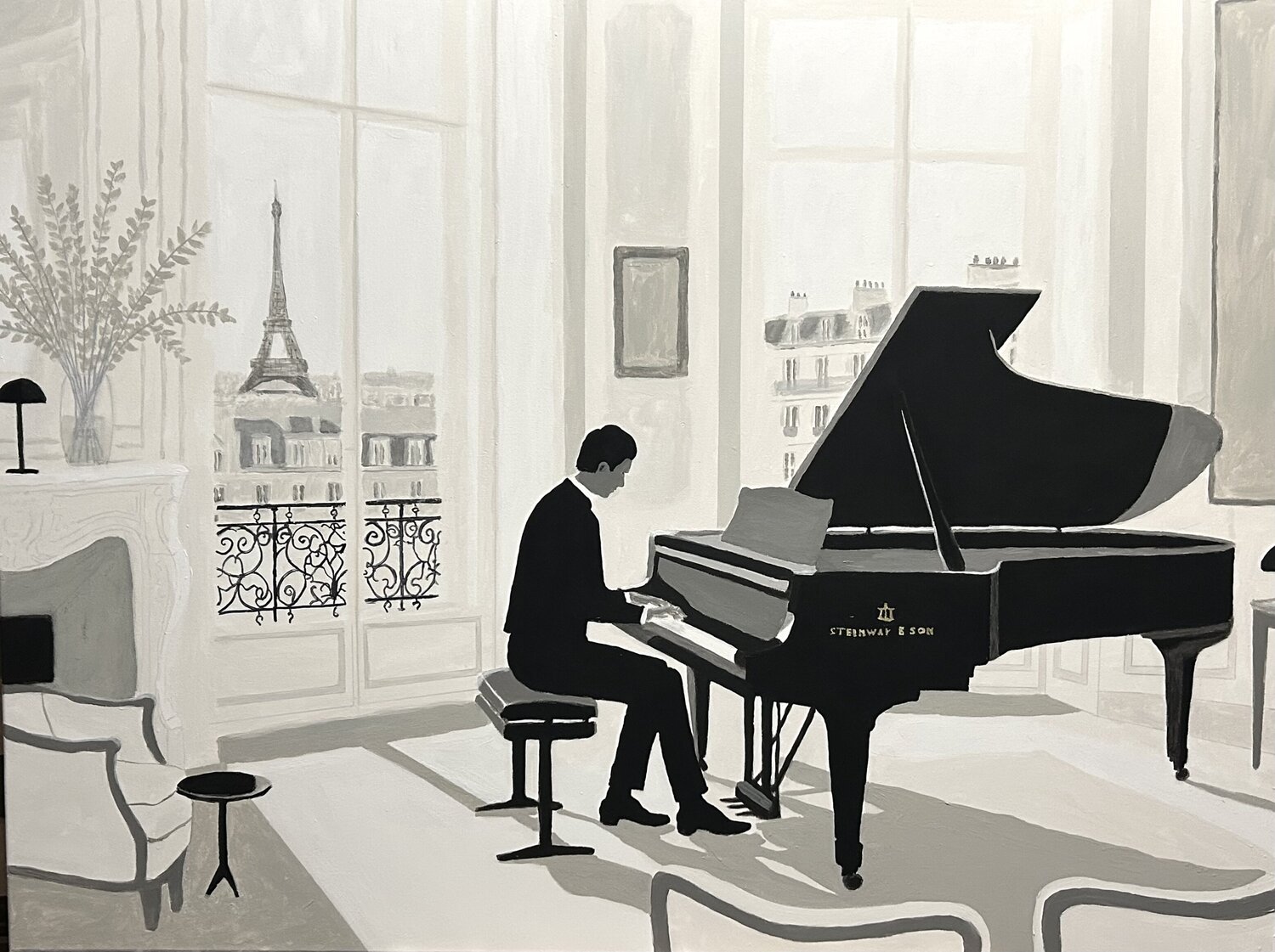 Sonate pour piano N2 Antoine GODDEFROY Original painting for sale