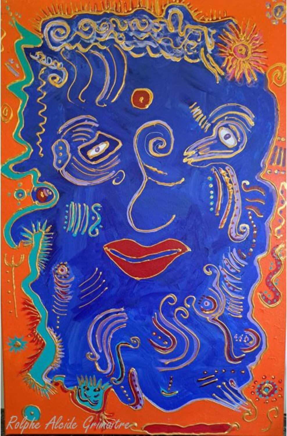 Neptun Rolphe Alcide Grimaître Original painting for sale