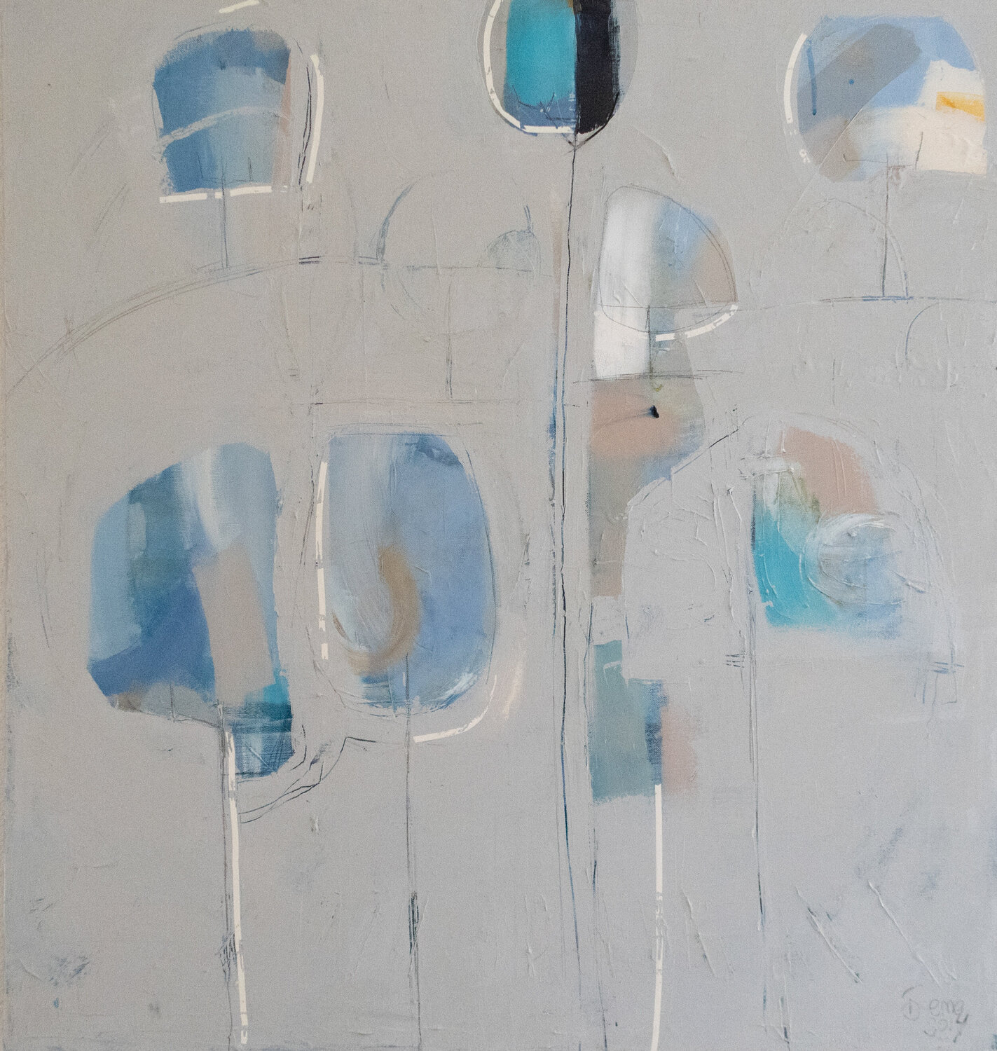 Árboles Azules Mónica Grande Original painting for sale