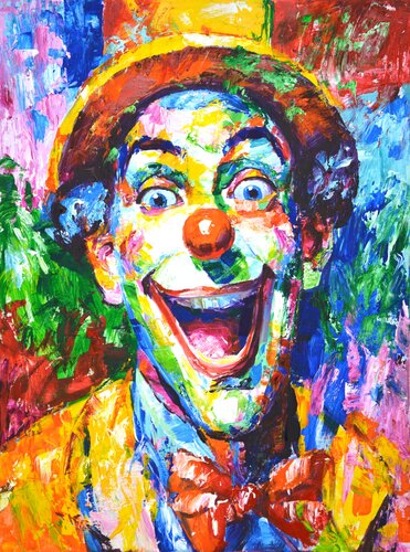 Funny clown by Iryna Kastsova, Painting for Sale on Select