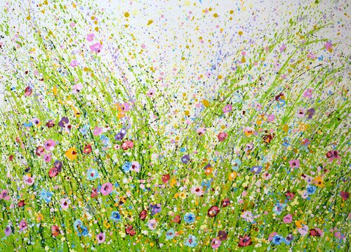 Summer. Flower field 66. by Iryna Kastsova, Painting for Sale on Select