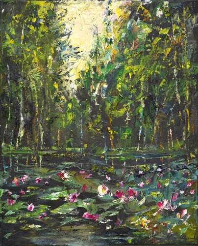 Forest lake 3 by Iryna Kastsova, Painting for Sale on Select
