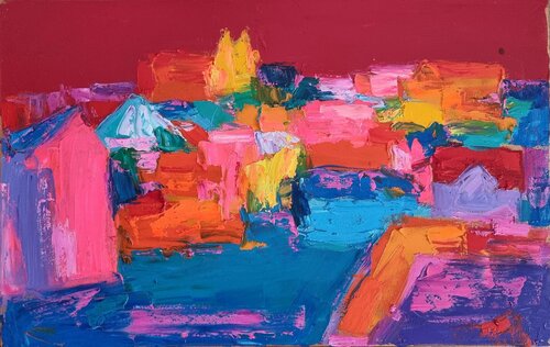 View of Uzhhorod by Angelina Gafynets, Painting for Sale on Select