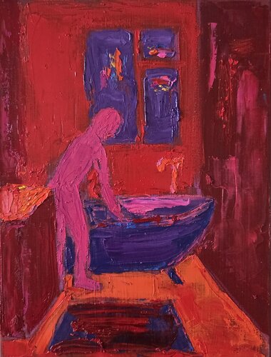 Evening Bathing. von Angelina Gafynets, Malerei kaufen auf Select