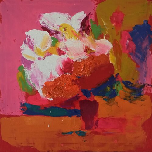 Composition in Pink and Orange von Angelina Gafynets, Malerei kaufen auf Select