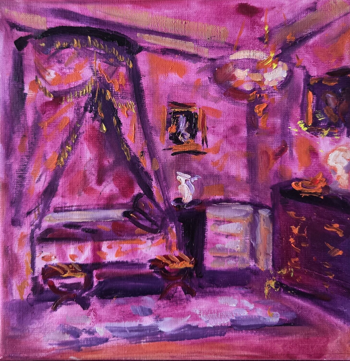 The lounge. The Potocki Palace in Lancut Angelina Gafynets Original painting for sale