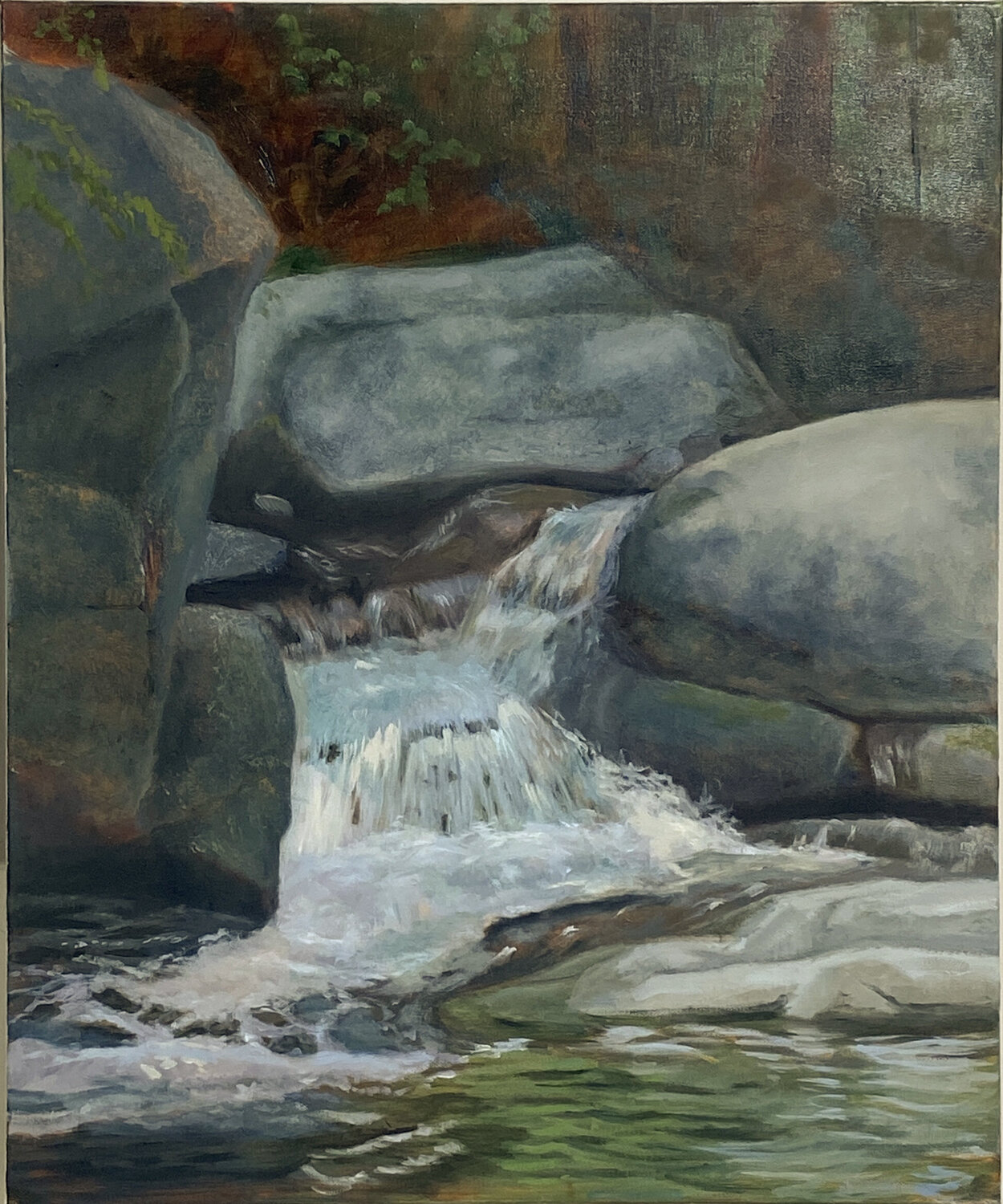 Buttermilk Falls Dennis Crayon Original painting for sale
