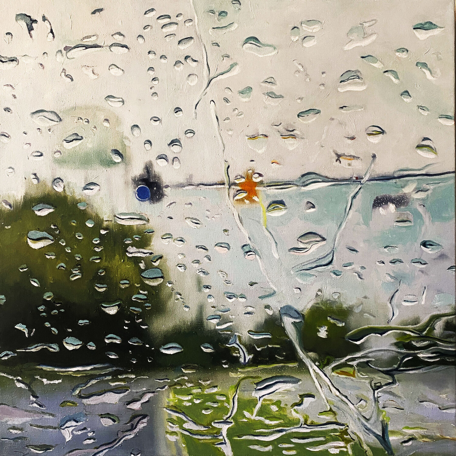 Morning Drive #3 Dennis Crayon Original painting for sale