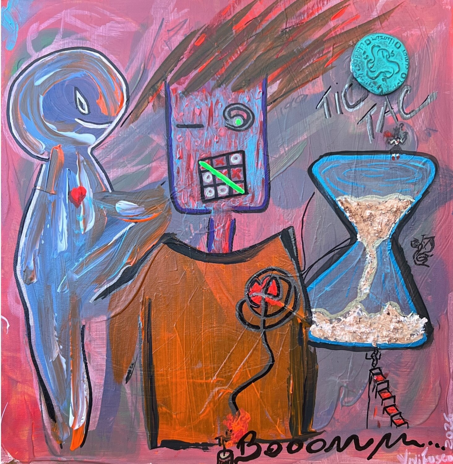 Tic tac Booomm Vivian Fusco Original painting for sale