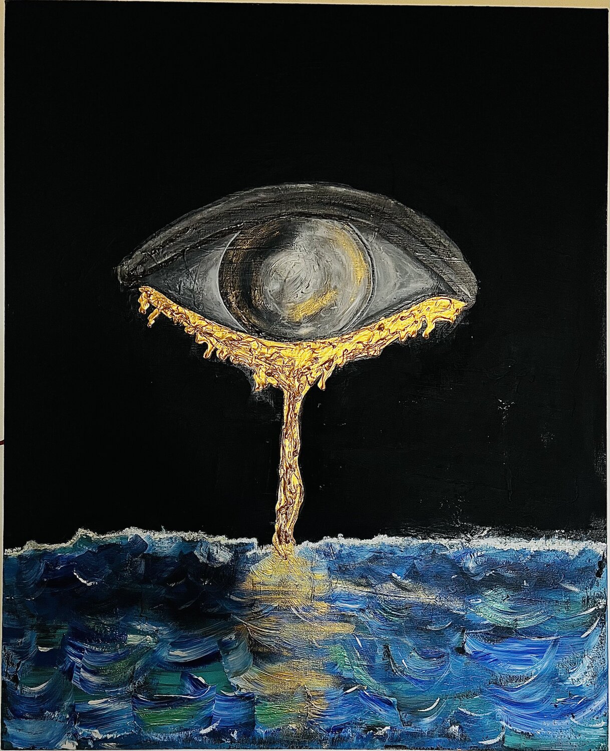 The eyes of the fullmoon Vivian Fusco Original painting for sale