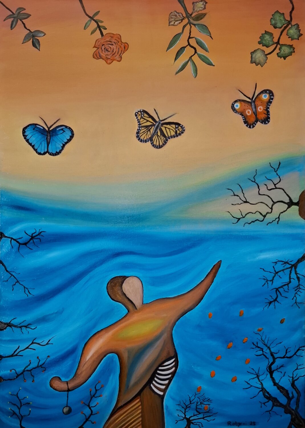 Il potere di volare Roberto Costantini Original painting for sale