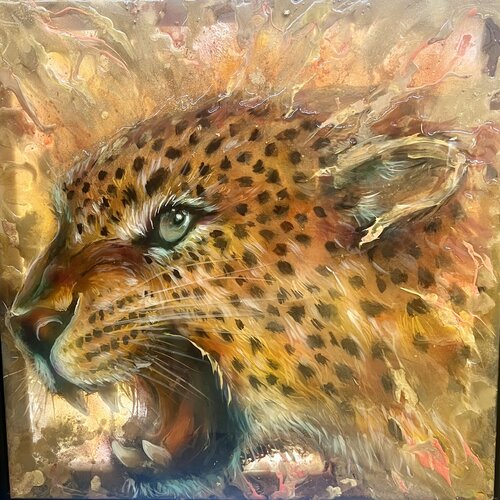 LÉOPARD (cri) by BRIGITTE BRESSON, Painting for Sale on Select
