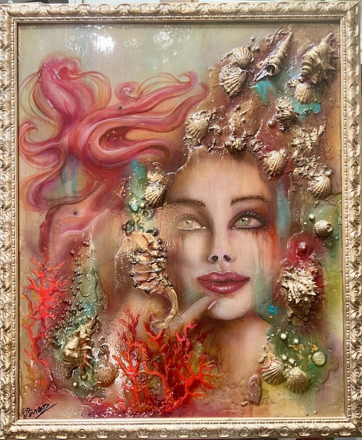 ÉMERVEILLEMENT DANS LES ABYSSES BRIGITTE BRESSON Original painting for sale
