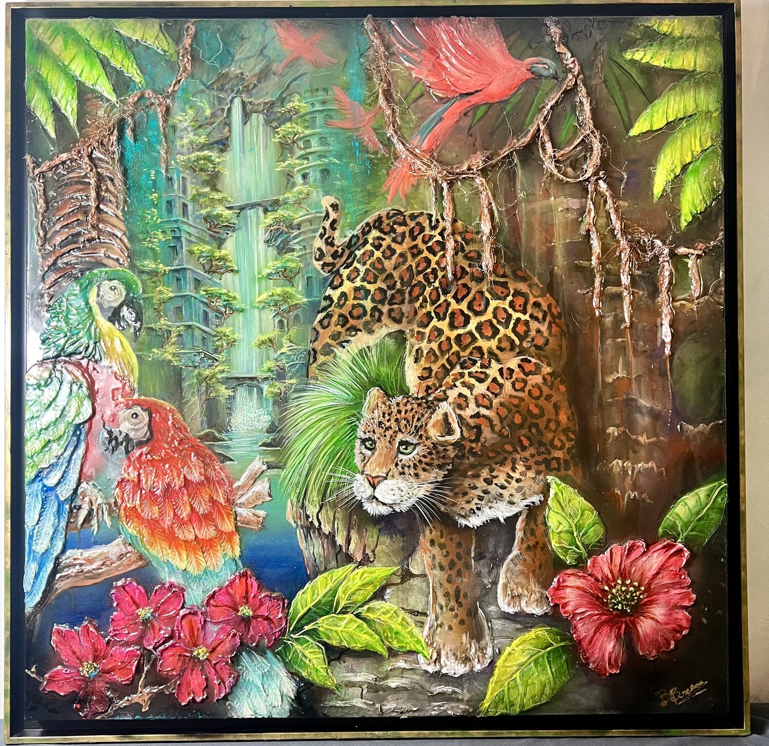 LES GARDIENS DU TEMPLE DE SALOMON BRIGITTE BRESSON Original painting for sale