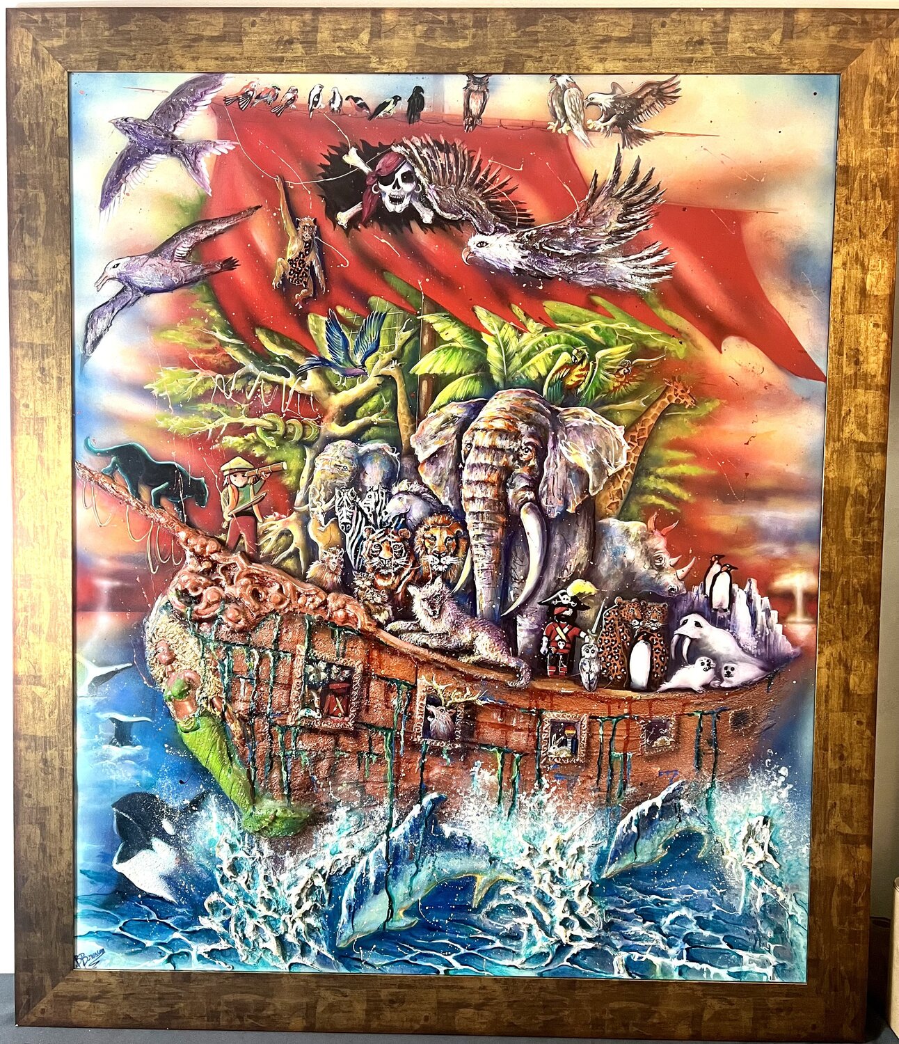 L’ARCHE DE NOÉ ´L BRIGITTE BRESSON Original painting for sale
