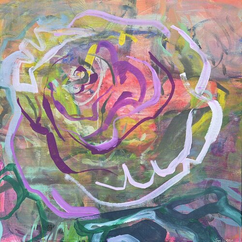 The purple rose by Siri Wego, Painting for Sale on Select