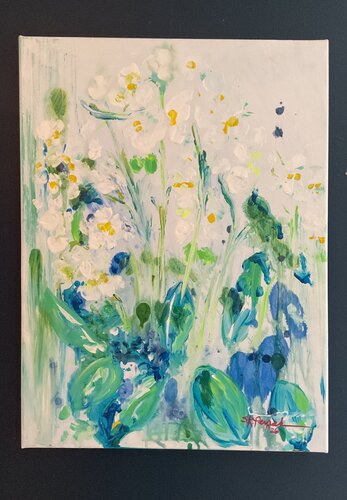 Quiet Garden Morning by Susan Perpich, Painting for Sale on Select
