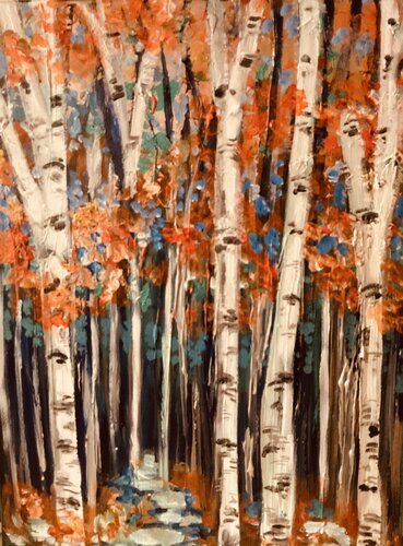 Autumn's Hidden Glow by Susan Perpich, Painting for Sale on Select