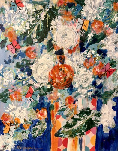 Where Butterflies Gather by Susan Perpich, Painting for Sale on Select