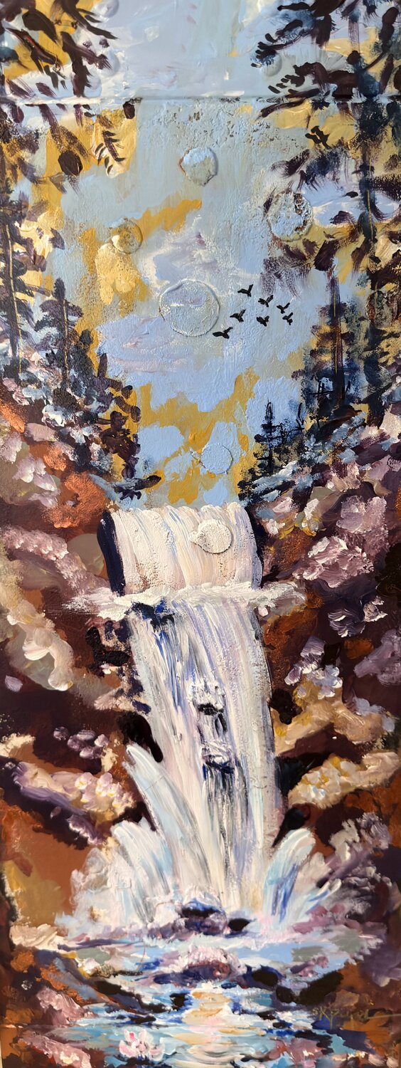 Moonwater Falls Susan Perpich Original painting for sale