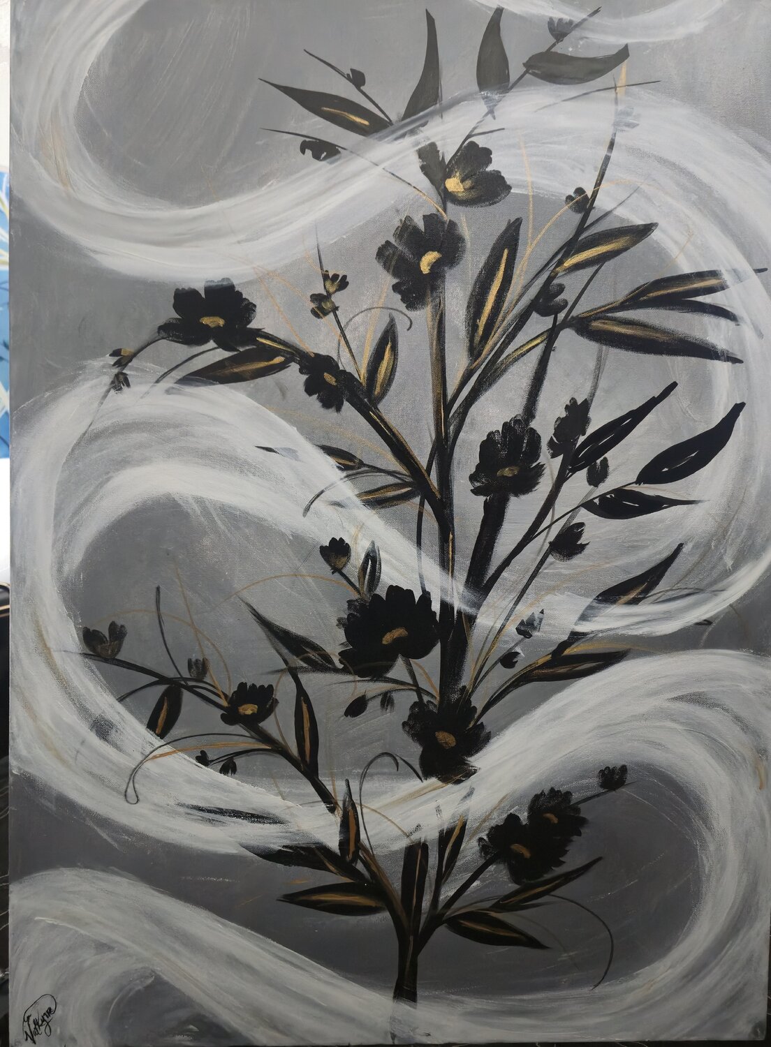 Le foulard d’or.    Lancement VIP 48hrs La Valkyrie Artiste Peintre Original painting for sale