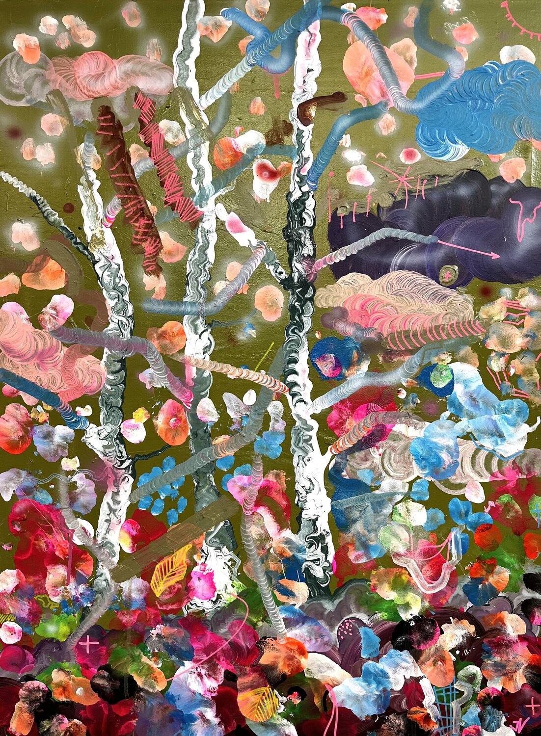 Birken im Chaos Julian Verweyen Original painting for sale