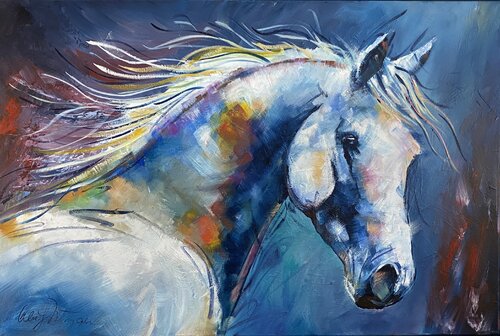 Vibrant Pony by Alan Metzger, Painting for Sale on Select