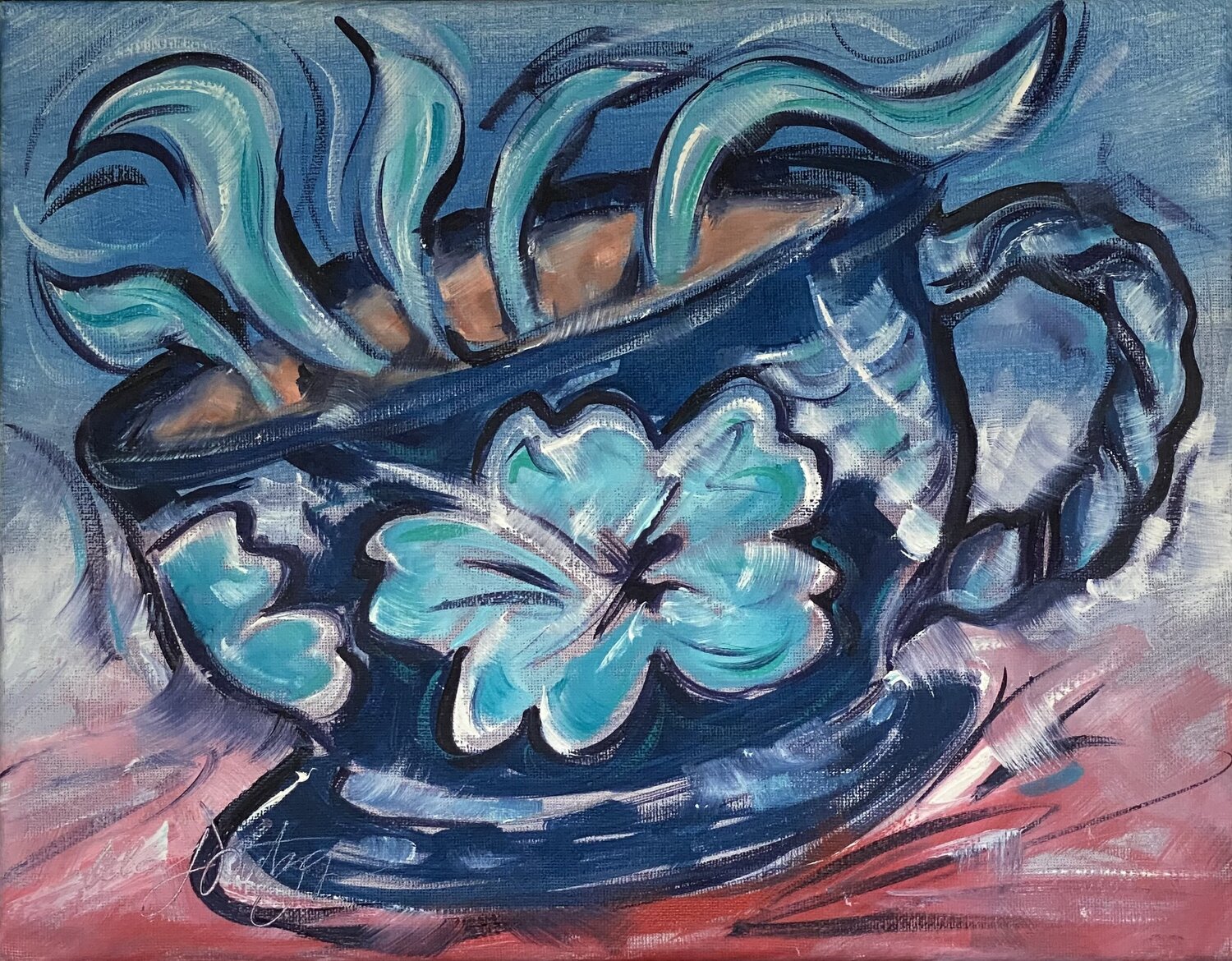 Java Flowers Alan Metzger Original painting for sale