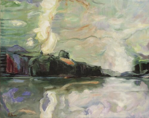 Abends am Fjord by Jürgen Büse Filzen, Painting for Sale on Select