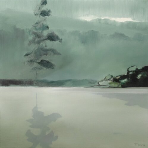 Dämmerung am See by Jürgen Büse Filzen, Painting for Sale on Select