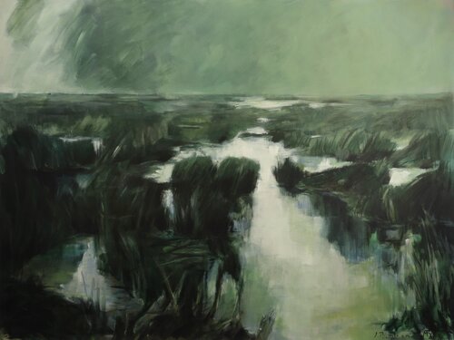 Nasses Land by Jürgen Büse Filzen, Painting for Sale on Select