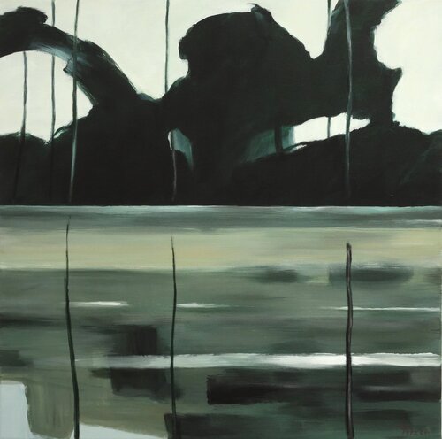 Uferbäume IV by Jürgen Büse Filzen, Painting for Sale on Select