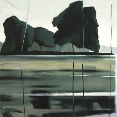 Uferbäume V by Jürgen Büse Filzen, Painting for Sale on Select
