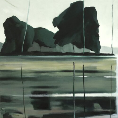 Uferbäume V by Jürgen Büse Filzen, Painting for Sale on Select